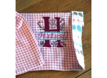 Stickdatei - Doodle Blumen Alphabet Monogram geteilt "H"